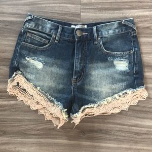 Free People high wasted jean shorts